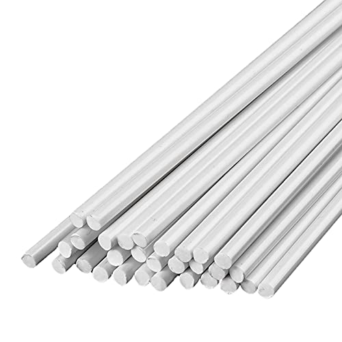ABS-Modellbaustangen-Set – 3–8 mm weiße Vollstäbe for Architekturhandwerk (500 mm, 5 Größen), wärmebiegbare Heimwerkerbedarfsartikel(Diameter 4Mm (30Pcs)) von SDAZHX