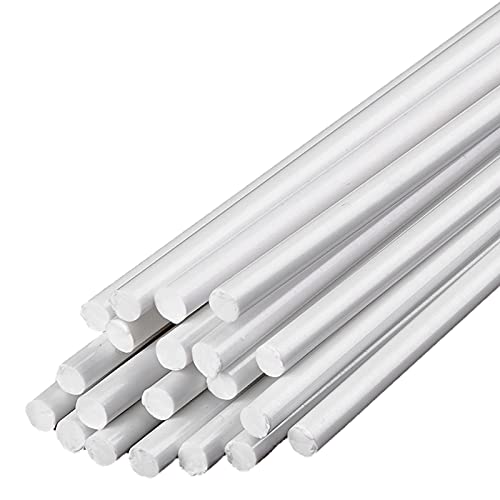 ABS-Modellbaustangen-Set – 3–8 mm weiße Vollstäbe for Architekturhandwerk (500 mm, 5 Größen), wärmebiegbare Heimwerkerbedarfsartikel(Diameter 5Mm (20Pcs)) von SDAZHX