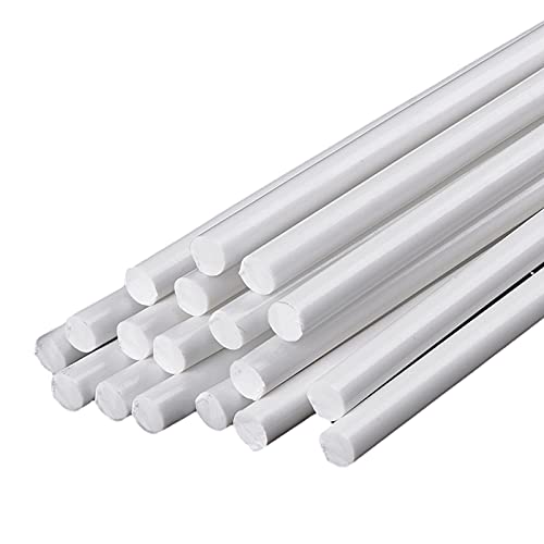 ABS-Modellbaustangen-Set – 3–8 mm weiße Vollstäbe for Architekturhandwerk (500 mm, 5 Größen), wärmebiegbare Heimwerkerbedarfsartikel(Diameter 6Mm (18Pcs)) von SDAZHX