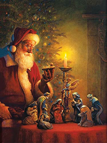 500 Teile Puzzle Weihnachtsmann und die Geburt Jesu Holz Puzzle Erwachsene Stress Freisetzung Spiel 500 Piece 20.4x15inch(52x38cm) Kein Rahmen von SDDLW1990