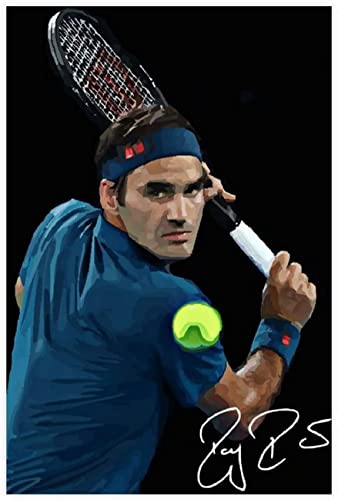 Holz Puzzle 1000 Teile Tennisstar Roger Federer Sportlegende (45) Puzzles für Erwachsene und Kinder anspruchsvoll 1000 Piece 29.5x19.6inch(75x50cm) Kein Rahmen von SDDLW1990