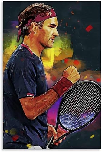 Puzzle für 500 Teile Roger Federer Pop-Art Holz Puzzlespiel Erwachsenen und Kinder Puzzle Poster 500 Piece 20.4x15inch(52x38cm) Kein Rahmen von SDDLW1990