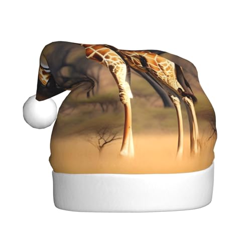 Afrika Giraffe Majestätischer Baum, 1 Packung Weihnachtsmütze, Plüschstoff, Weihnachtsmannmütze für Weihnachten, Kostümparty und Feiertagsveranstaltung Afrika Giraffe Majestätischer Baum, 1 Packung Weihnachtsmütze, Plüschstoff, Weihnachtsmannmütze für Weihnachten, Kostümparty und Feiertagsveranstaltung von SDEGTHO