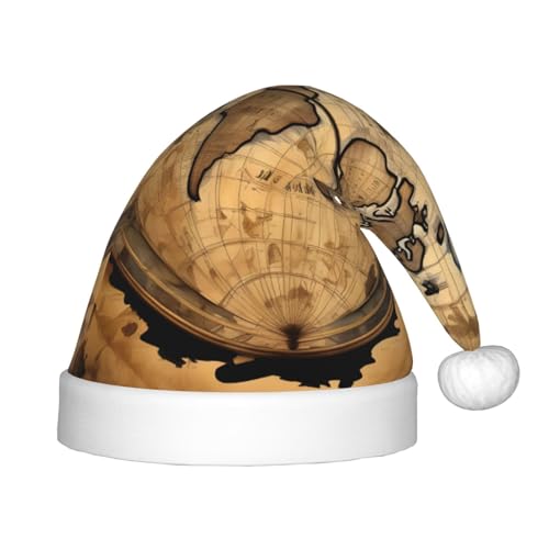 Alte Karte Weltkugel 1 Packung Weihnachtsmützen Plüsch Nikolausmütze für Jugendliche Weihnachten Kostüm Party und Urlaub Event Alte Karte Weltkugel 1 Packung Weihnachtsmützen Plüsch Nikolausmütze für Jugendliche Weihnachten Kostüm Party und Urlaub Event von SDEGTHO