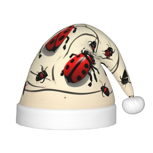 Art Marienkäfer 1 Packung Weihnachtsmützen Plüsch Nikolausmütze für Jugendliche Weihnachten Kostüm Party und Urlaub Event von SDEGTHO