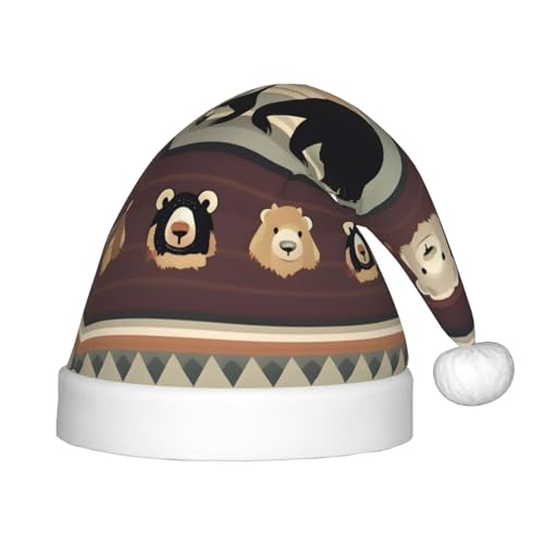 Bär 1 Packung Weihnachtsmützen Plüsch Nikolausmütze für Jugendliche Weihnachten Kostüm Party und Urlaub Event von SDEGTHO