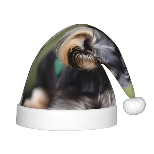 Entzückender Schnauzer 1 Packung Weihnachtsmützen Plüsch Weihnachtsmannmütze für Jugendliche Weihnachten Kostüm Party und Urlaub Event von SDEGTHO