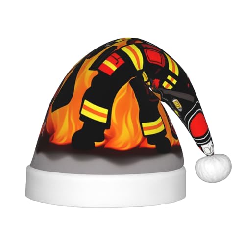 Feuerwehrmann 1 Packung Weihnachtsmützen Plüsch Nikolausmütze für Jugendliche Weihnachten Kostüm Party und Urlaub Event von SDEGTHO