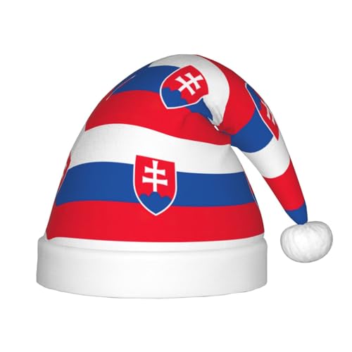 Flagge der Slowakei, 1 Packung Weihnachtsmütze, Plüsch-Weihnachtsmannmütze für Teenager, Weihnachtskostüm, Party und Feiertagsveranstaltung von SDEGTHO