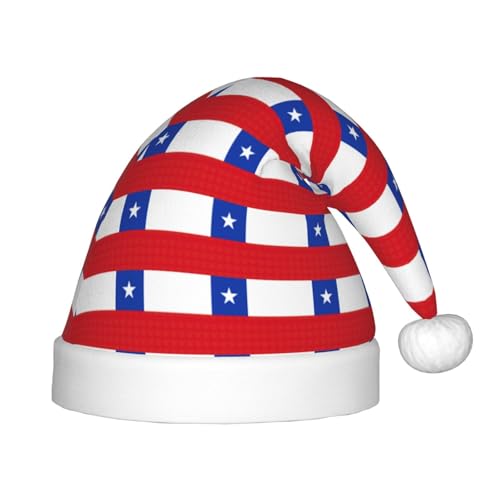 Flagge von Chile, 1 Packung Weihnachtsmützen, Plüsch-Weihnachtsmannmütze für Teenager, Weihnachtskostüm, Party und Feiertagsveranstaltung von SDEGTHO