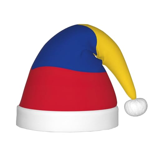 Flagge von Kolumbien, 1 Packung Weihnachtsmützen, Plüsch-Weihnachtsmannmütze für Teenager, Weihnachtskostüm, Party und Feiertagsveranstaltung von SDEGTHO