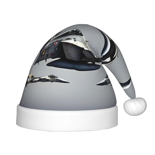 Flugzeug-Kampfflugzeuge 1 Packung Weihnachtsmützen Plüsch Nikolausmütze für Jugendliche Weihnachten Kostüm Party und Urlaub Event von SDEGTHO