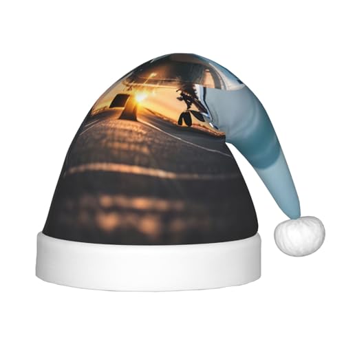 Flugzeug im Abendlicht, 1 Packung Weihnachtsmützen, Plüsch-Weihnachtsmannmütze für Teenager, Weihnachtskostüm, Party und Feiertagsveranstaltung Flugzeug im Abendlicht, 1 Packung Weihnachtsmützen, Plüsch-Weihnachtsmannmütze für Teenager, Weihnachtskostüm, Party und Feiertagsveranstaltung von SDEGTHO
