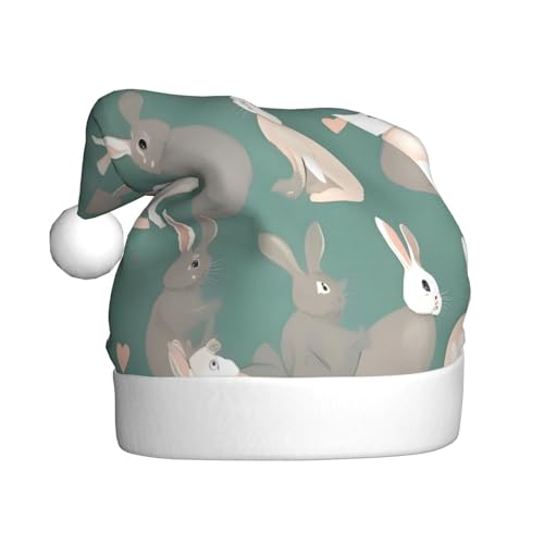 Hasen-Hintergründe, 1 Packung Weihnachtsmütze, Plüschstoff, Weihnachtsmannmütze für Weihnachten, Kostümparty und Feiertagsveranstaltung von SDEGTHO