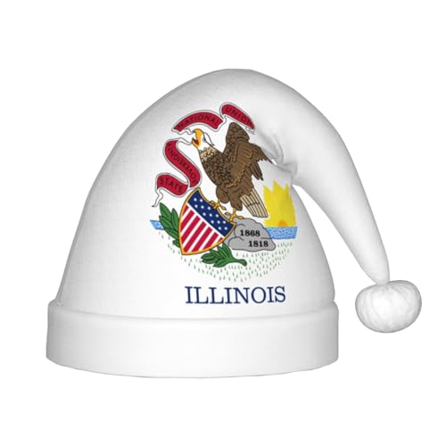 Illinois State Flag 1 Pack Weihnachtsmützen Plüsch Weihnachtsmannmütze für Jugendliche Weihnachtskostüm Party und Feiertagsveranstaltung Illinois State Flag 1 Pack Weihnachtsmützen Plüsch Weihnachtsmannmütze für Jugendliche Weihnachtskostüm Party und Feiertagsveranstaltung von SDEGTHO