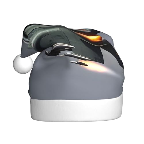 Jet Fighter Weihnachtsmütze, Plüschstoff, Weihnachtsmannmütze für Weihnachten, Kostümparty und Feiertage, 1 Stück von SDEGTHO