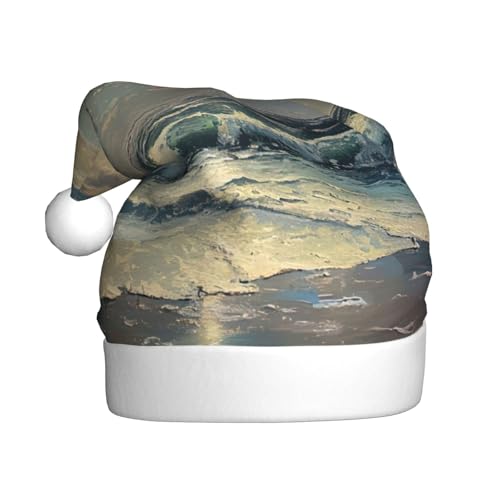 Mond und Meer Weihnachtsmütze, Plüschstoff, Weihnachtsmannmütze für Weihnachten, Kostümparty und Feiertage, 1 Stück Mond und Meer Weihnachtsmütze, Plüschstoff, Weihnachtsmannmütze für Weihnachten, Kostümparty und Feiertage, 1 Stück von SDEGTHO