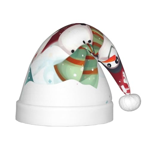 Niedlicher Schneemann mit Aufschrift "Merry Christmas", 1 Stück, Plüsch-Weihnachtsmannmütze für Teenager, Weihnachtskostüm, Party und Feiertagsveranstaltung von SDEGTHO