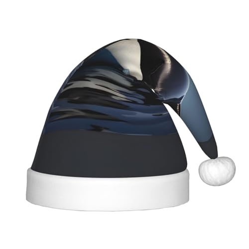 Orca Killer Whale Print 1 Pack Weihnachtsmützen Plüsch Weihnachtsmannmütze für Teenager Weihnachten Kostüm Party und Urlaub Event Orca Killer Whale Print 1 Pack Weihnachtsmützen Plüsch Weihnachtsmannmütze für Teenager Weihnachten Kostüm Party und Urlaub Event von SDEGTHO