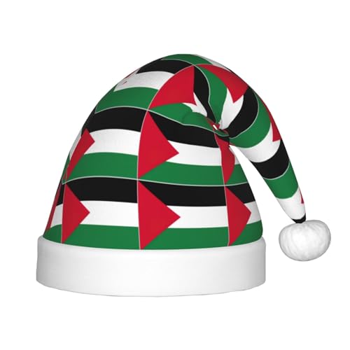 Palästina-Flagge, 1 Stück, Weihnachtsmütze, Plüsch-Weihnachtsmannmütze für Teenager, Weihnachtskostüm, Party und Feiertagsveranstaltung von SDEGTHO