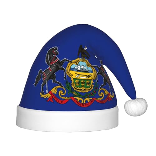 Pennsylvania Staatsflagge, 1 Packung Weihnachtsmütze, Plüsch-Weihnachtsmannmütze für Teenager, Weihnachtskostüm, Party und Feiertagsveranstaltung Pennsylvania Staatsflagge, 1 Packung Weihnachtsmütze, Plüsch-Weihnachtsmannmütze für Teenager, Weihnachtskostüm, Party und Feiertagsveranstaltung von SDEGTHO