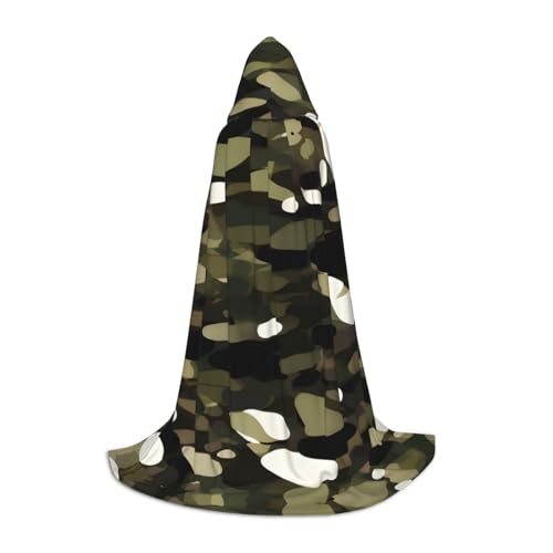 SDEGTHO Abstrakter Camouflage-Umhang für Halloween, langer Kapuzenumhang, Karneval, Kostüme, Kapuzenumhang, Maskerade von SDEGTHO