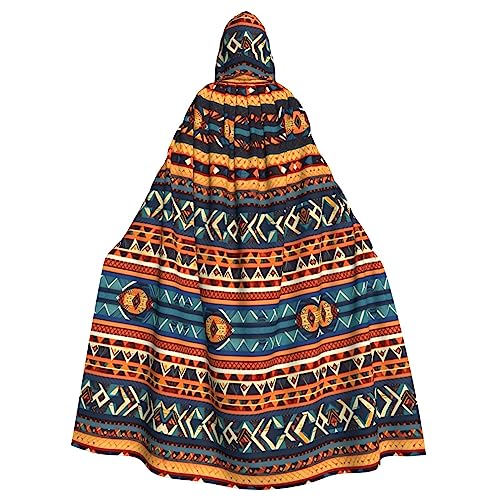 SDEGTHO Afrikanische Nationalmuster, Erwachsenen-Umhang mit Kapuze, Halloween-Hexenkostüm für Damen und Herren, Cosplay-Kostüme von SDEGTHO