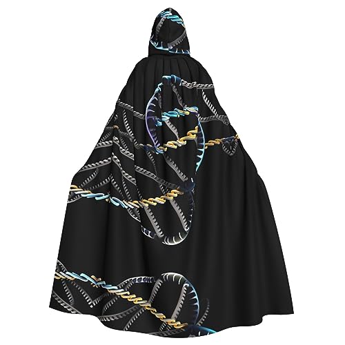SDEGTHO DNA Chain Photoes Kapuzenumhang für Erwachsene, Halloween-Hexenkostüm für Männer und Frauen, Cosplay-Kostüme von SDEGTHO