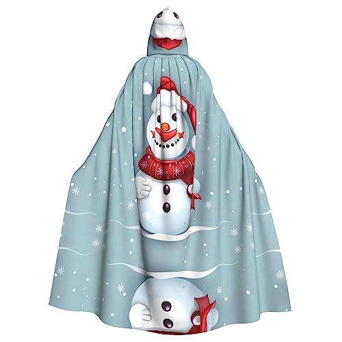 SDEGTHO Frohe Weihnachten Lovely Snowman Erwachsene Kapuzenumhang Umhang Halloween Hexe Kostüm für Männer und Frauen Cosplay Kostüme von SDEGTHO