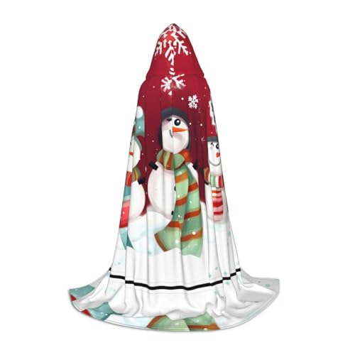 SDEGTHO Frohe Weihnachten süßer Schneemann Halloween Kapuzenumhang langer Kapuzenumhang Karneval Umhang Kostüme Kapuzenumhang Maskerade von SDEGTHO