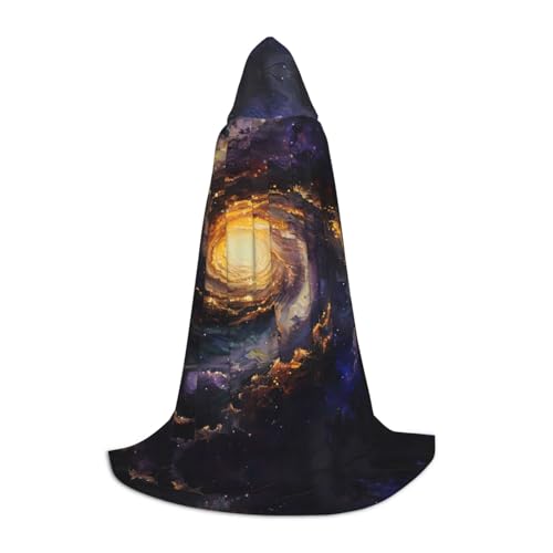 SDEGTHO Galaxie-Halloween-Umhang mit Kapuze, langer Kapuzenumhang, Karneval, Kostüme, Kapuzenumhang, Maskerade von SDEGTHO
