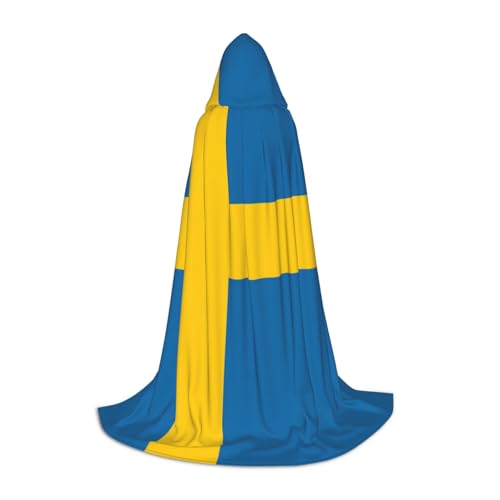 SDEGTHO Halloween-Kapuzenumhang mit schwedischer Flagge, langer Kapuzenumhang, Karneval, Kostüme, Kapuzenumhang, Maskerade SDEGTHO Halloween-Kapuzenumhang mit schwedischer Flagge, langer Kapuzenumhang, Karneval, Kostüme, Kapuzenumhang, Maskerade von SDEGTHO