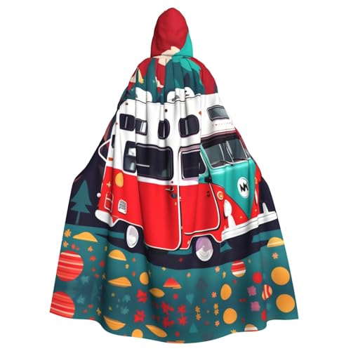 SDEGTHO Happy Camper Roter Kapuzenumhang für Erwachsene, Halloween-Hexenkostüm für Damen und Herren, Cosplay-Kostüme von SDEGTHO