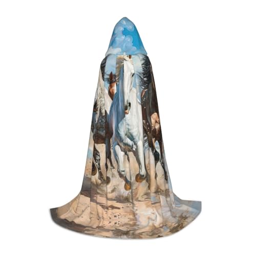 SDEGTHO Langer Kapuzenumhang für Pferde, Laufkunst, Halloween, Karneval, Kostüme, Kapuzenumhang, Maskerade von SDEGTHO