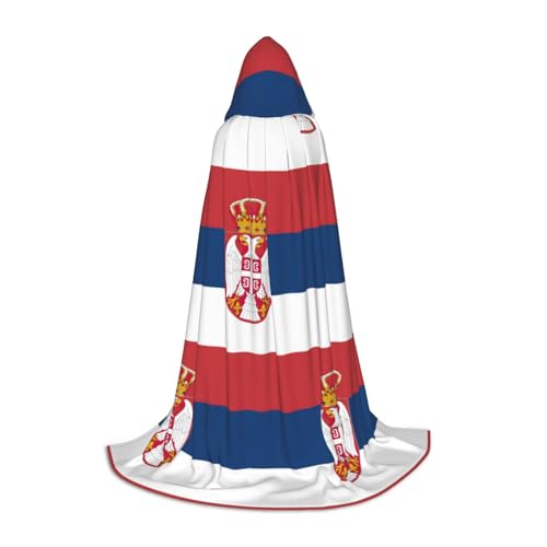 SDEGTHO Langer Kapuzenumhang mit Flagge von Serbien, Halloween, Karneval, Umhang, Kostüme, Kapuzenumhang, Maskerade SDEGTHO Langer Kapuzenumhang mit Flagge von Serbien, Halloween, Karneval, Umhang, Kostüme, Kapuzenumhang, Maskerade von SDEGTHO