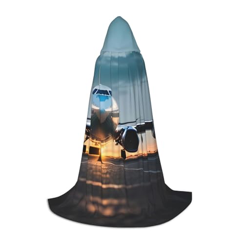 SDEGTHO Langer Kapuzenumhang mit Flugzeug im Abendlicht, Halloween, Karneval, Kostüme, Kapuzenumhang, Maskerade SDEGTHO Langer Kapuzenumhang mit Flugzeug im Abendlicht, Halloween, Karneval, Kostüme, Kapuzenumhang, Maskerade von SDEGTHO