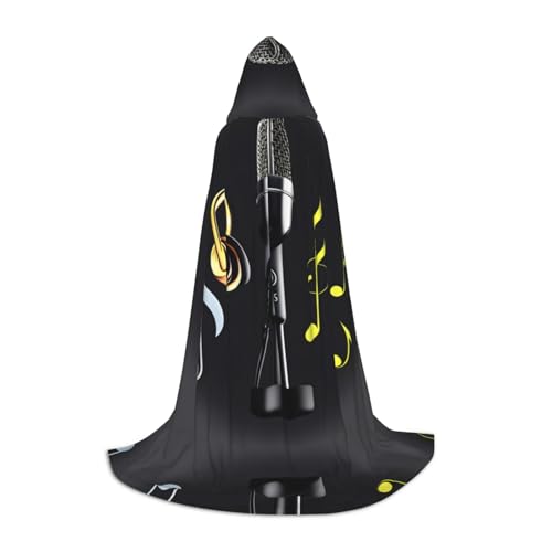 SDEGTHO Langer Kapuzenumhang mit Mikrofon mit Musiknoten, Halloween, Karneval, Umhang, Kostüme, Kapuzenumhang, Maskerade SDEGTHO Langer Kapuzenumhang mit Mikrofon mit Musiknoten, Halloween, Karneval, Umhang, Kostüme, Kapuzenumhang, Maskerade von SDEGTHO