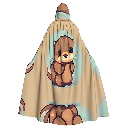 SDEGTHO Niedlicher Otter-Umhang mit Kapuze für Erwachsene, Halloween-Hexenkostüm für Männer und Frauen, Cosplay-Kostüme von SDEGTHO