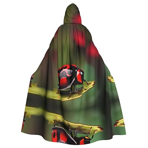 SDEGTHO Roter Marienkäfer-Umhang mit Kapuze für Erwachsene, Halloween-Hexenkostüm für Damen und Herren, Cosplay-Kostüme von SDEGTHO