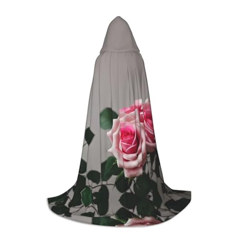 SDEGTHO Roter Rosen-Umhang mit Kapuze, langer Kapuzenumhang, Karneval, Kostüme, Kapuzenumhang, Maskerade von SDEGTHO