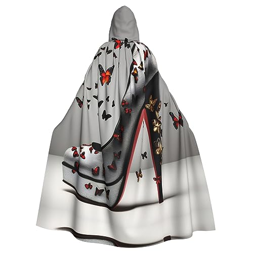 SDEGTHO Schmetterling High Heel Erwachsene Kapuzenumhang Umhang Halloween Hexenkostüm für Damen und Herren Cosplay Kostüme SDEGTHO Schmetterling High Heel Erwachsene Kapuzenumhang Umhang Halloween Hexenkostüm für Damen und Herren Cosplay Kostüme von SDEGTHO