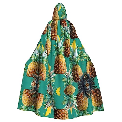 SDEGTHO Tropische Ananas-Hawaii-Umhang mit Kapuze für Erwachsene, Halloween-Hexenkostüm für Männer und Frauen, Cosplay-Kostüme von SDEGTHO