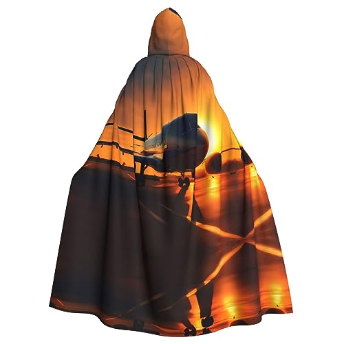 SDEGTHO Umhang mit Kapuze im Flugzeug bei Sonnenuntergang für Erwachsene, Halloween, Hexenkostüm für Damen und Herren SDEGTHO Umhang mit Kapuze im Flugzeug bei Sonnenuntergang für Erwachsene, Halloween, Hexenkostüm für Damen und Herren von SDEGTHO