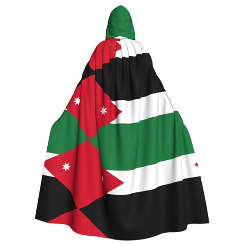 SDEGTHO Umhang mit Kapuze und Jordanien-Flagge, Halloween-Hexenkostüm für Damen und Herren, Cosplay-Kostüme von SDEGTHO
