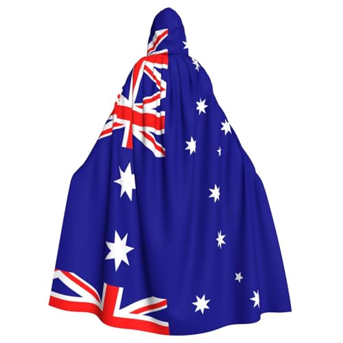 SDEGTHO Umhang mit Kapuze und australischer Flagge, Halloween-Hexenkostüm für Damen und Herren, Cosplay-Kostüme von SDEGTHO