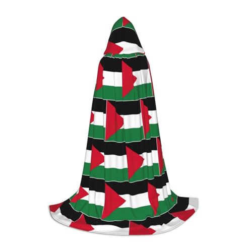 SDEGTHO Umhang mit Palästina-Flagge, langer Kapuzenumhang, Karneval, Kostüme, Kapuzenumhang, Maskerade von SDEGTHO