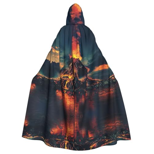 SDEGTHO Volcano Erwachsenenkostüm mit Kapuze, Hexenkostüm, Halloween, für Damen und Herren, Cosplay-Kostüme von SDEGTHO
