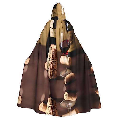 SDEGTHO Weinkorken-Umhang mit Kapuze für Erwachsene, Halloween-Hexenkostüm für Männer und Frauen, Cosplay-Kostüme von SDEGTHO