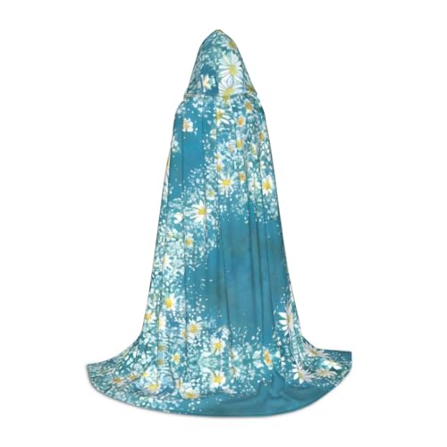 SDEGTHO Weißer blauer Gänseblümchen-Umhang mit Kapuze, langer Kapuzenumhang, Karneval, Kostüme, Kapuzenumhang, Maskerade SDEGTHO Weißer blauer Gänseblümchen-Umhang mit Kapuze, langer Kapuzenumhang, Karneval, Kostüme, Kapuzenumhang, Maskerade von SDEGTHO