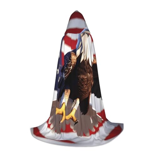 SDEGTHO Weißkopfseeadler mit amerikanischer Flagge, Halloween-Kapuzenumhang, langer Kapuzenumhang, Karneval, Kostüme, Kapuzenumhang, Maskerade SDEGTHO Weißkopfseeadler mit amerikanischer Flagge, Halloween-Kapuzenumhang, langer Kapuzenumhang, Karneval, Kostüme, Kapuzenumhang, Maskerade von SDEGTHO
